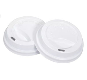 10/20oz White - Sip Cup Lids - Polystyrene Lids - 100x Per Pack